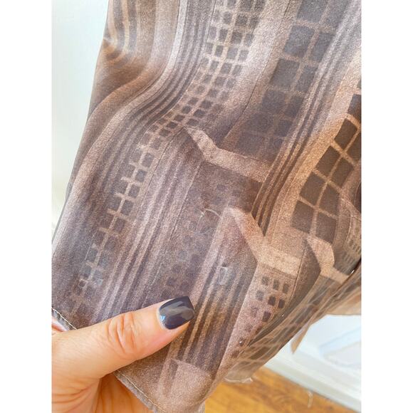 70s Polyester Kennington Disco Skyscraper Metropolis Shirt AllOver Print Men's - Picture 7 of 9